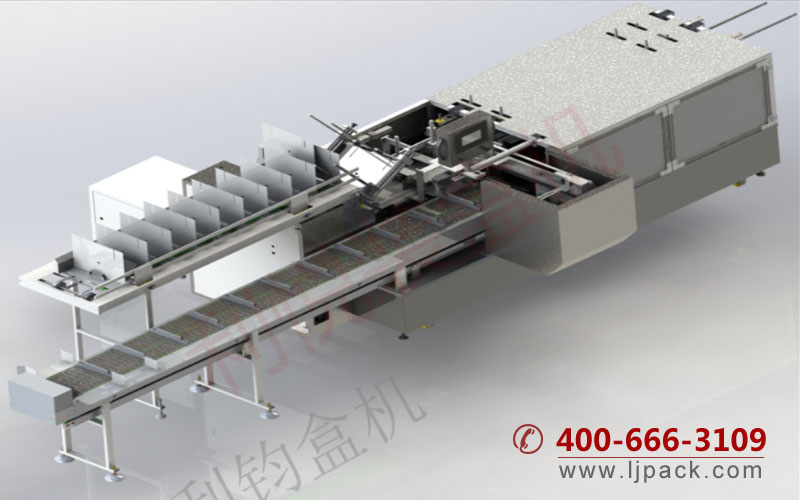 刀叉餐具自動裝盒機生產(chǎn)線3D設計圖